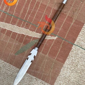 30” Handmade Carbon Steel Hunting Blade | Leaf-Style Spear with Rosewood Handle & Sheath | Bushcraft Gift for Him