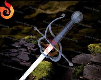 Handmade Carbon Steel Rapier Sword: 33" Medieval Replica