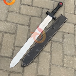 Handmade Finn’s Scarlet Sword | 31” Fantasy Blade Replica with Sheath | Adventure Time-Inspired Cosplay & Collectible Display Piece