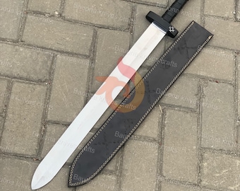Handmade Finn's Scarlet Sword Replica: Adventure Time Cosplay with Leather Sheath