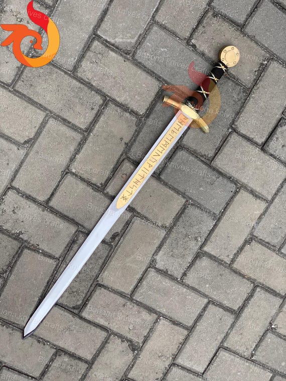 Merlin Excalibur Replica Sword: Medieval Knight Collectible with Sheath