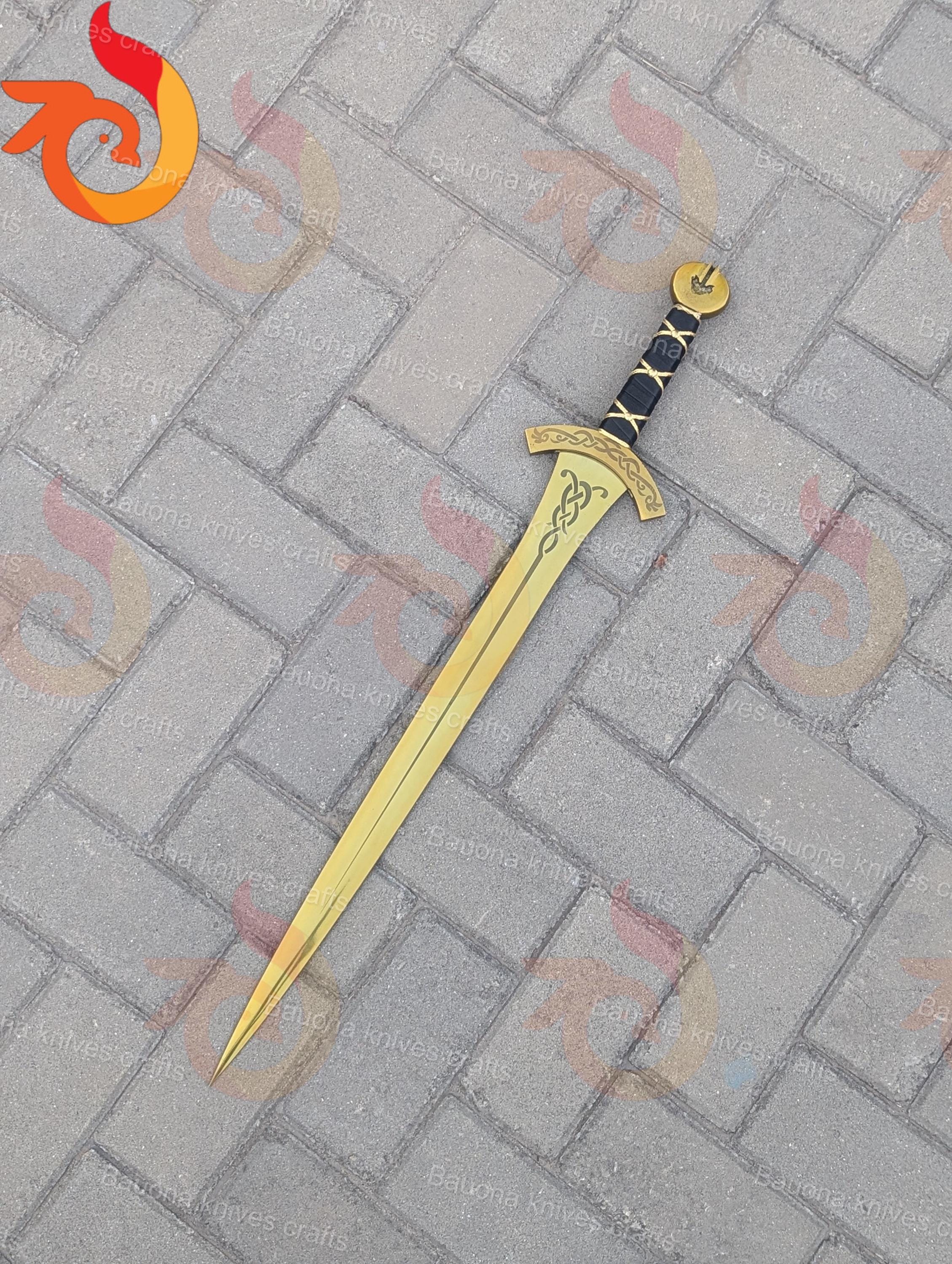 Custom Handmade Asguardian Elite Fantasy Sword Antique Steel Blade with Leather Sheath Personalized Collectible Gift