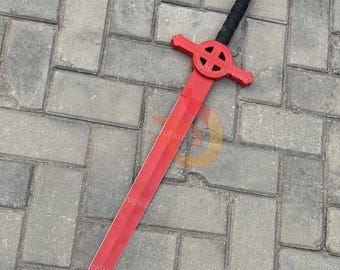 Handmade Finn's DemonBlood Sword Replica: Adventure Time Cosplay, 31" Carbon Steel Blade with Sheath