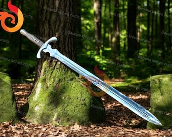 Handmade Steel Truth Sword Replica: Elegant Design, 33-Inch Blade