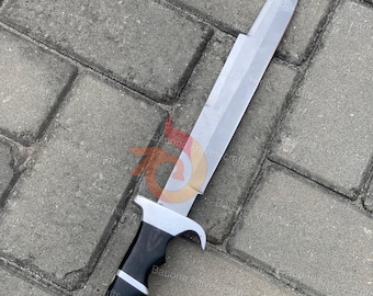 Handmade Predator Bowie Knife with Leather Sheath