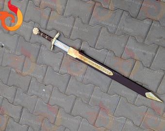 Merlin Excalibur Replica Sword: Medieval Knight Collectible with Sheath