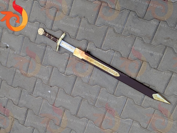 Merlin Excalibur Replica Sword: Medieval Knight Collectible with Sheath