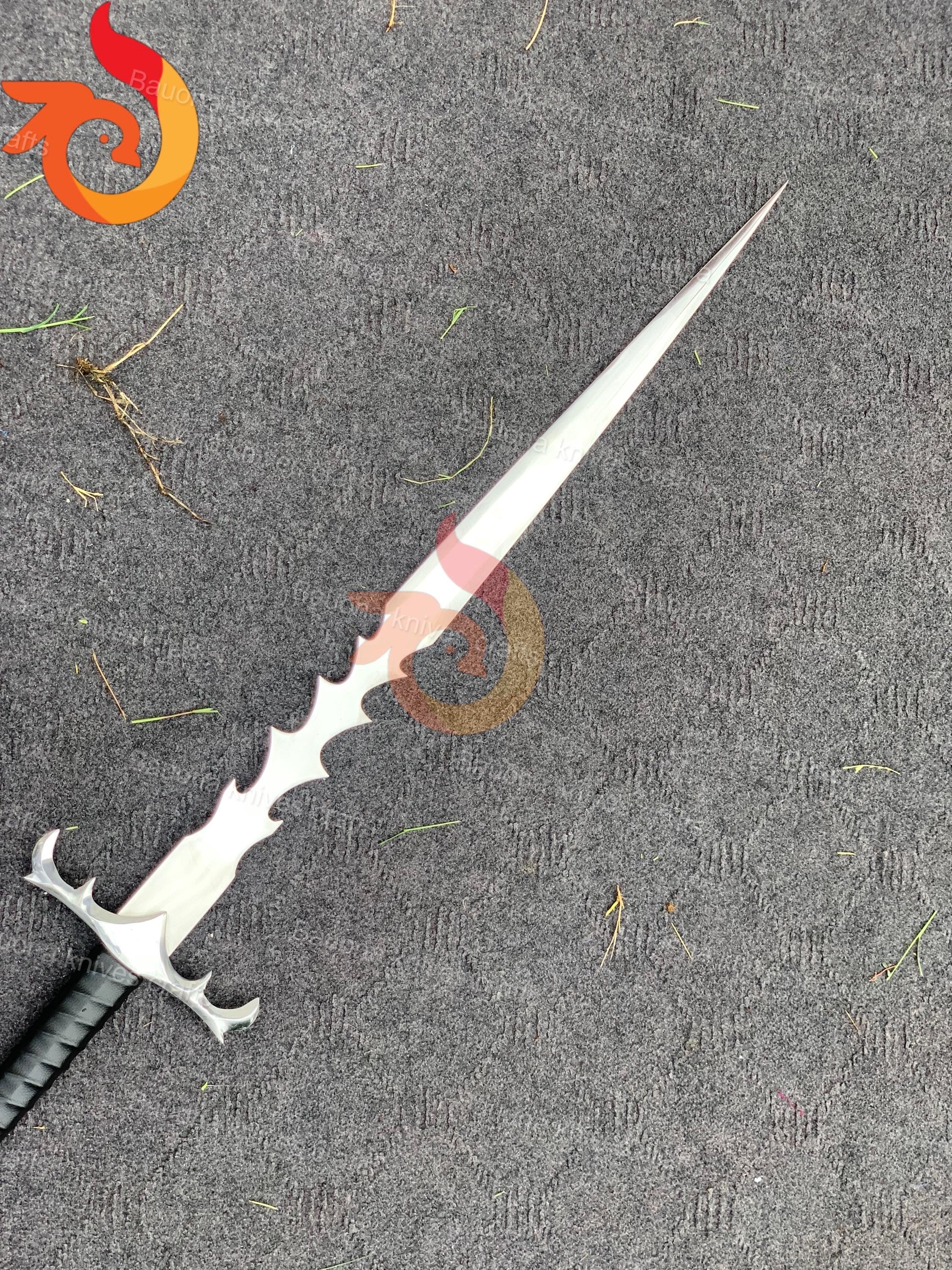 Handcrafted Fantasy Sword With Spiked Guard | Decorative Collectible ...