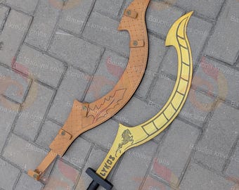 Sling Blade Razor Inspired by Red Rising SlingBlade – Darrow Razor Sword Replica | Gold Curved Blade | LYKOS Cosplay Prop