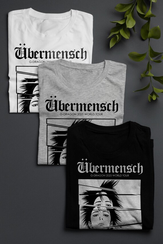 G-DRAGON ジヨン Ubermensch T-SHIRT 黒 Ubermensch Gdragon Shirt, Kpop Tour Shirt, Gdragon Bigbang Graphic