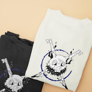 Inosuke Demon Slayer Anime Sweatshirt, Kimetsu no Yaiba Pullover, Graphic Design Top, Cosplay Costume, Breath of Thunder Jumper