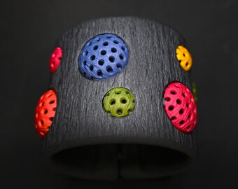 Handgefertigtes Armband Polka Dot Polymer Clay: Künstlerische Magnetverschluss Schmuck