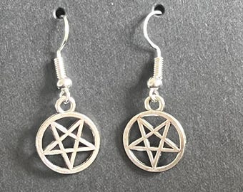 Orecchini pentagramma invertito occulto in acciaio inossidabile