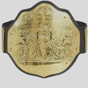 Big Gold World Heavyweight Championship Replica Belt 2MM/4MM | Black Strap Wrestling Title | Premium Gift for Him