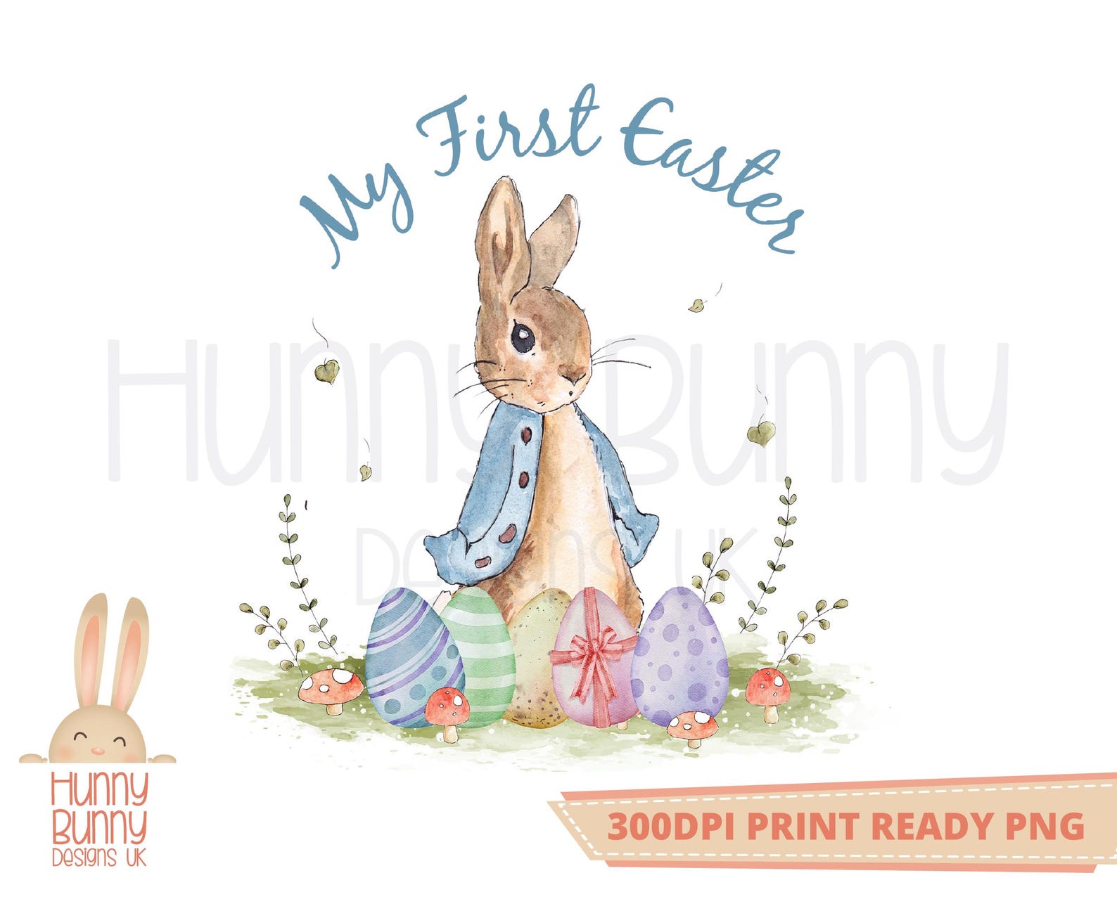 Blue Rabbit Easter Clipart 1st Easter Transparent PNG Easter Egg ...