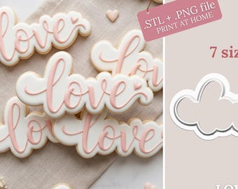Love Cookie Cutter STL 7x Files Instant Download for 3D printing (+ Love PNG Image)