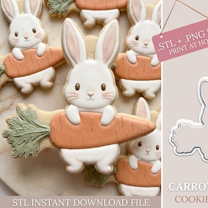 Ostern Karotte Bunny Cookie Cutter STL (7 Größen) Digitale Datei - Instant Download