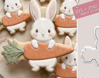 Easter Carrot bunny Cookie Cutter STL (7 Sizes) Digital File - Instant Download