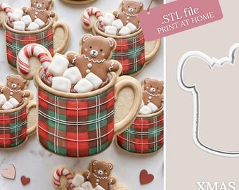 Christmas Mug Cookie Cutter - STL File Instant Download for 3D printing