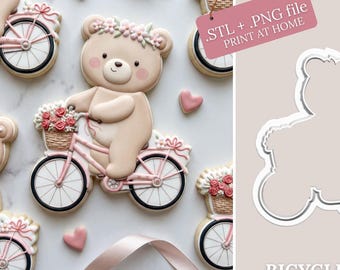 Bicycle Bear Cookie Cutter - STL File Instant Download for 3D printing