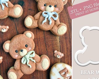 Teddy Bear Cookie Cutter STL Digital File - Instant Download