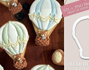 Bear hot air balloon Cookie Cutter STL Digital File - Instant Download