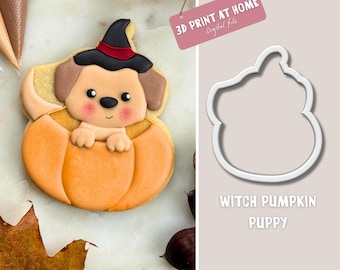 Witch Pumpkin Puppy Cookie Cutter - STL File Instant Download for 3D printing