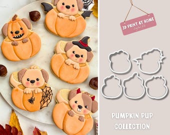 Halloween Pumpkin Pups Cookie Cutter Set: 3D Printing STL File (Digital Download)