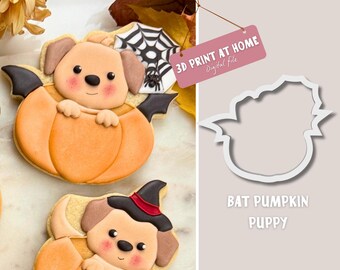 Bat Pumpkin Puppy Cookie Cutter - STL File Instant Download for 3D printing