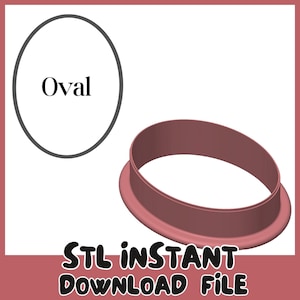 Oval Shape Cookie Cutter - STL File Instant Download for 3D printing