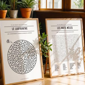 Duo Affiches Orthophoniste: Mots Meles Géant et Labyrinthe pour Salle d'attente