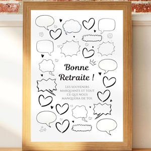 Affiche Cadeau collègue, Départ collègue - Affiche départ à la retraite à imprimer
