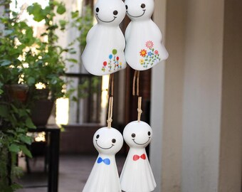 Handmade Ceramic Wind Chimes | Colorful Japanese Kitchen Decor | Hanging Ornament for Home or Balcony