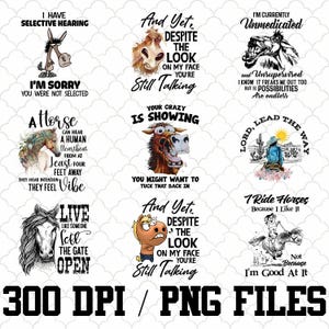 10 Horse Png Bundle, Horse Png, Horse Lover Png, Horse Quotes Png, Horse Shirt Png, Horse Mug Png, Horse Girl Png
