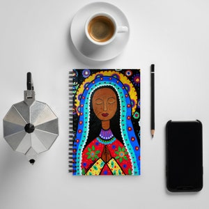 Virgin Guadalupe by Prisarts Spiral notebook