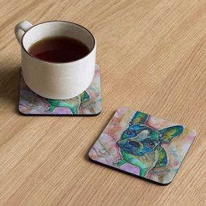 French Bulldog by Prisarts Cork-back coaster