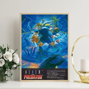 Poster retrò arcade - ALIEN vs PREDATOR - Decorazione per sala giochi - Regalo per giocatori geek