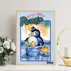 Poster retrò arcade - Poster Pengo - Stampa vintage - Regalo per giocatori