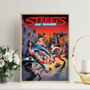 Poster retrò - Poster vintage di Street of Rage - Decorazione per sala giochi - Regalo per giocatori geek