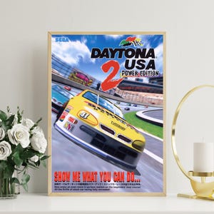 Poster retrò DAYTONA USA 2 - Poster vintage - Decorazione per sala giochi - Regalo per giocatori geek