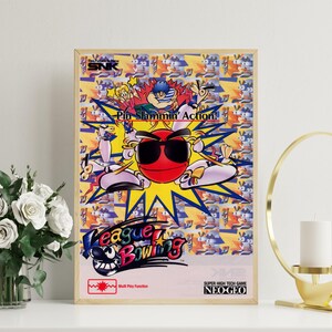 Poster retrò LEAGUE BOWLING - Poster vintage - Decorazione per sala giochi - Regalo per giocatori geek