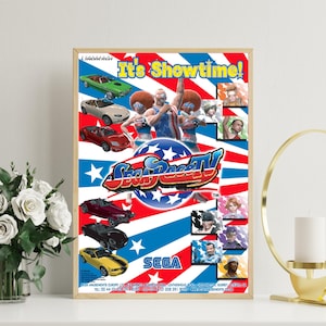 Poster retrò - Poster TV vintage SEGA RACE - Decorazione per sala giochi - Regalo per giocatori geek