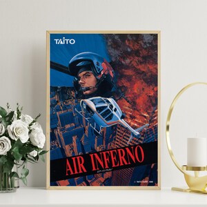 Poster Retro Air Inferno - Poster Vintage - Decorazione per sala giochi - Regalo per giocatori geek
