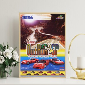 Poster retrò OutRun 2 SP - Poster vintage SEGA - Decorazione per sala giochi - Regalo per giocatori