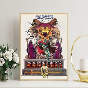Poster arcade retrò - Ghouls 'N Ghost - Decorazione per sala giochi - Regalo per giocatori geek