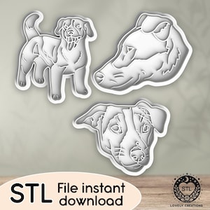 STL file for Cookie Cutter Jack Russell Terrier Animal Puppy Doggo Doggy Family - Clay Cutter, Bakery, Fondant, Stamp 3D Printing