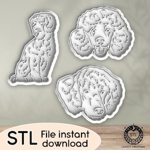STL-bestand voor Cookie Cutter Poodle Pudel Dog Animal Puppy Doggo Doggy Family - Clay Cutter, Bakery, Fondant, Stamp 3D Printing