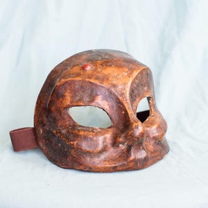 Arlecchino Mask – Handmade Leather Commedia dell’Arte Mask with Traditional Construction