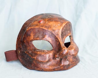 Arlecchino Mask – Handmade Leather Commedia dell’Arte Mask with Traditional Construction