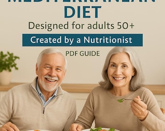 Mediterranean Diet Meal Plan PDF| 14-Day Menu +Grocery List + Low GI Foods + Bonus Habit Tracker| Designed for Adults 50+ |Beginner-friendly
